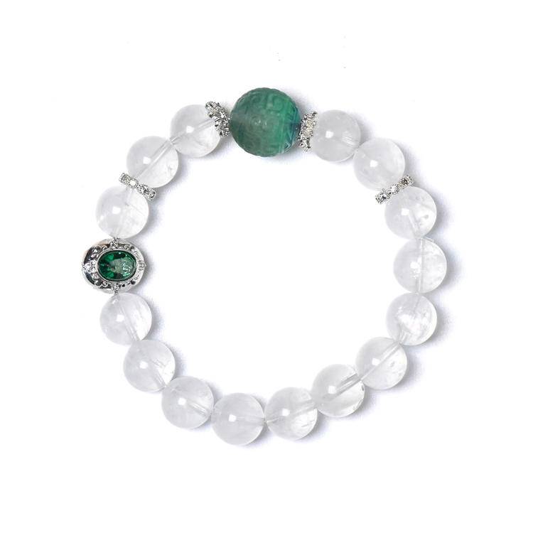 Movessira® Mystic Clarity Bracelet – Phantom Quartz & Fluorite Spiral Beads