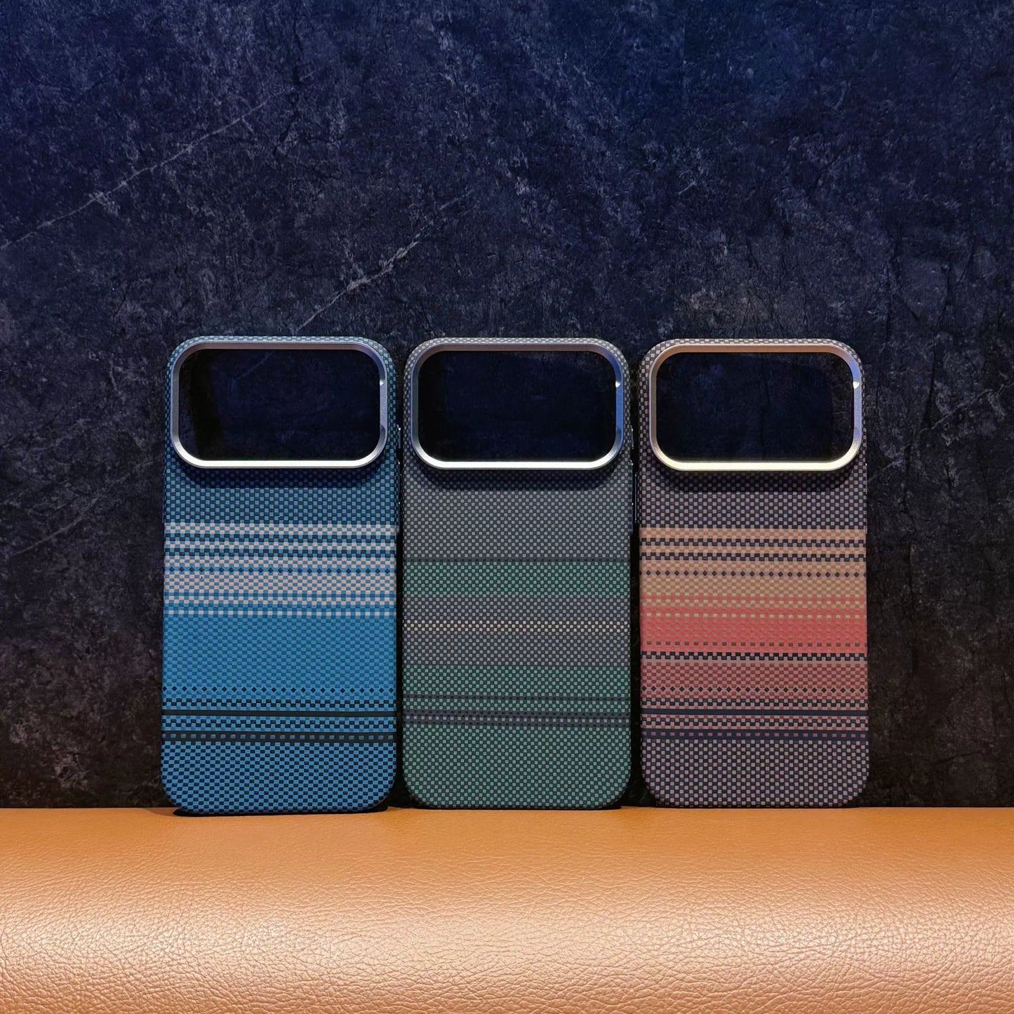 Movessira Kevlar-Texture Carbon Fiber Magnetic Case for iPhone 17 Series