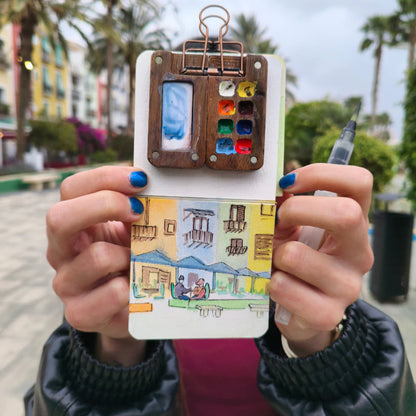 movessira™ Walnut Mini Watercolor Travel Set