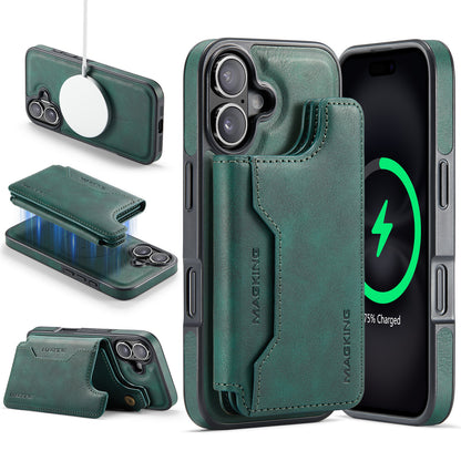 Movessira 2 in 1 Magnetic Leather Wallet Case for iPhone