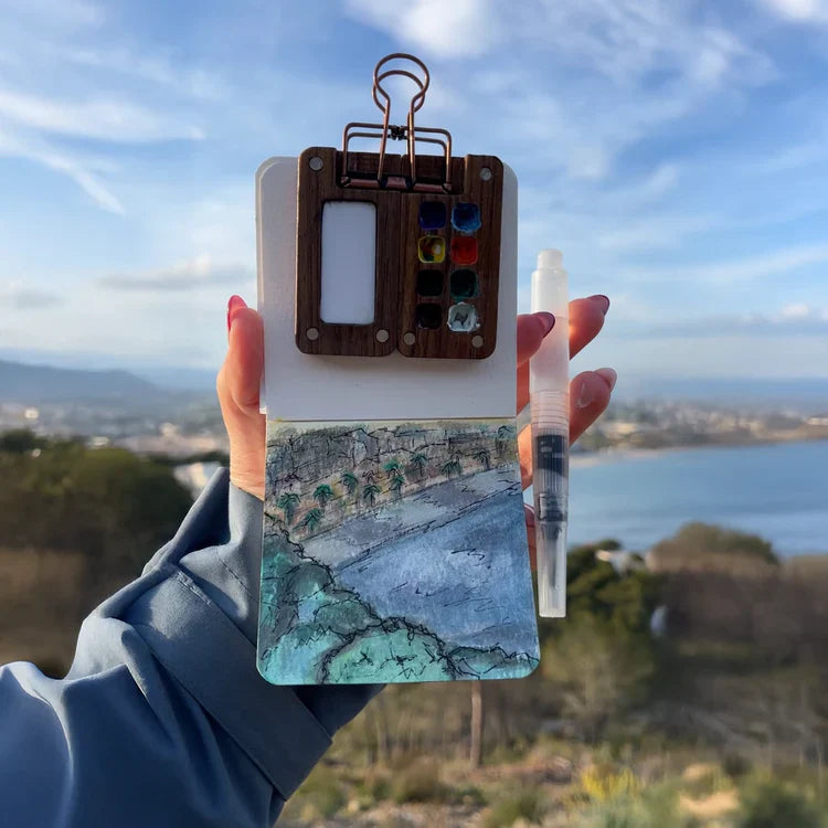 movessira™ Walnut Mini Watercolor Travel Set