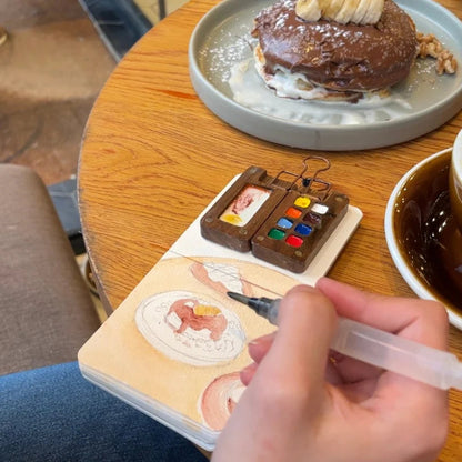 movessira™ Walnut Mini Watercolor Travel Set