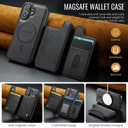 Movessira 2 in 1 Magnetic Leather Wallet Case for iPhone