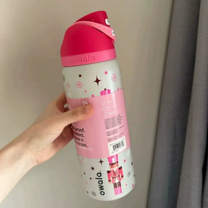 Movessira® Insulated Stainless Steel Water Bottle with Straw-32oz