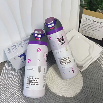 Movessira® Insulated Stainless Steel Water Bottle with Straw-32oz