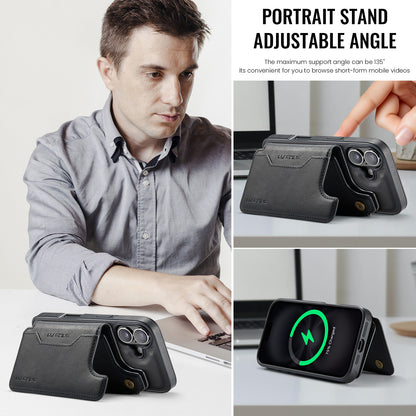 Movessira 2 in 1 Magnetic Leather Wallet Case for iPhone