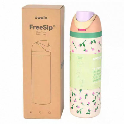 Movessira® Insulated Stainless Steel Water Bottle with Straw-32oz