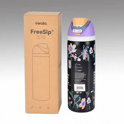 Movessira® Insulated Stainless Steel Water Bottle with Straw-32oz