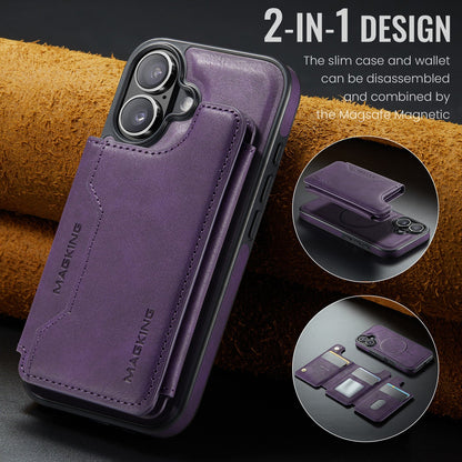 Movessira 2 in 1 Magnetic Leather Wallet Case for iPhone