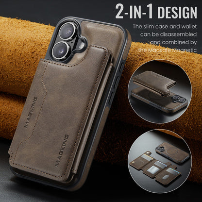 Movessira 2 in 1 Magnetic Leather Wallet Case for iPhone