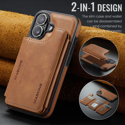 Movessira 2 in 1 Magnetic Leather Wallet Case for iPhone