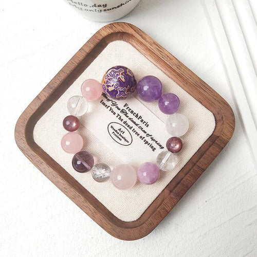 Movessira® Eternal Aura Bracelet – Rose Quartz & Amethyst Multi-Gem Harmony