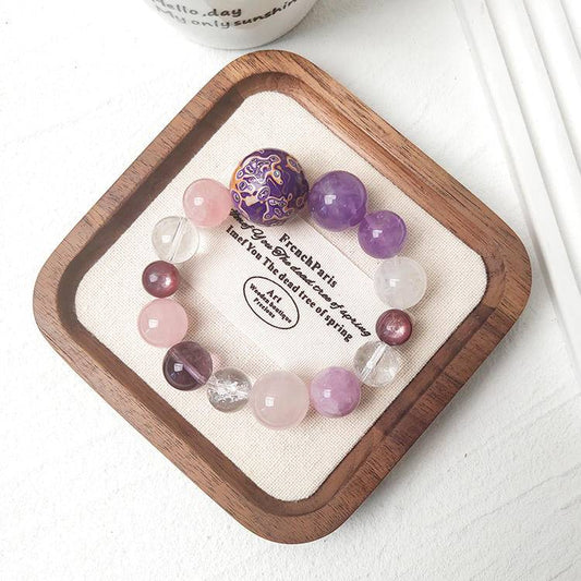 Movessira® Eternal Aura Bracelet – Rose Quartz & Amethyst Multi-Gem Harmony