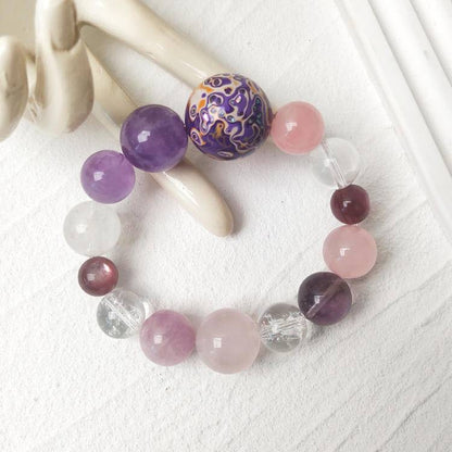 Movessira® Eternal Aura Bracelet – Rose Quartz & Amethyst Multi-Gem Harmony