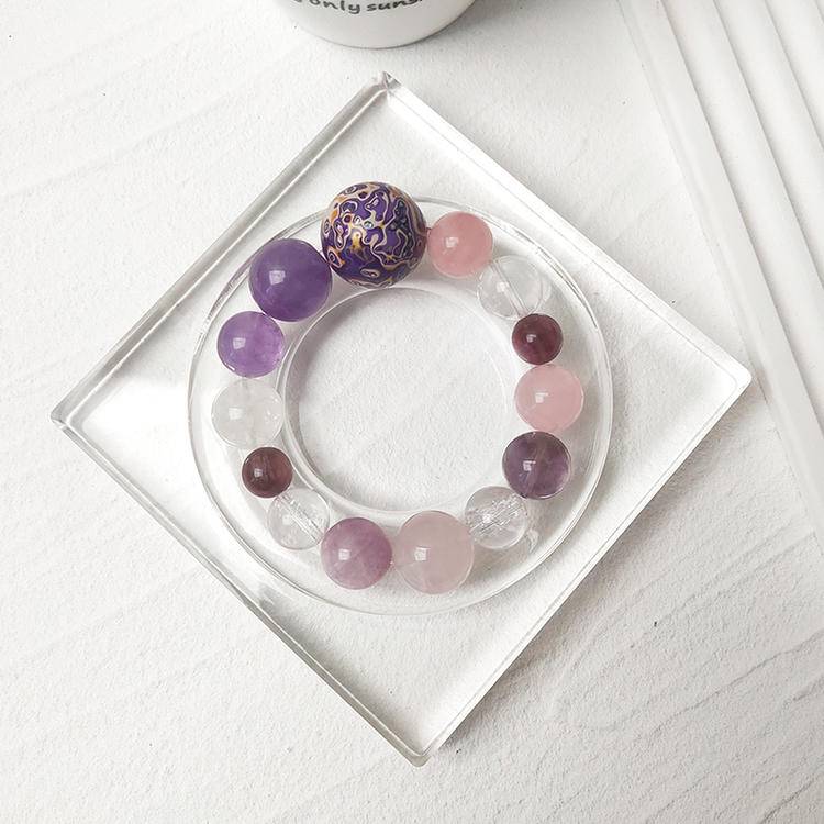 Movessira® Eternal Aura Bracelet – Rose Quartz & Amethyst Multi-Gem Harmony
