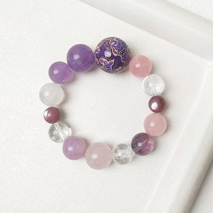 Movessira® Eternal Aura Bracelet – Rose Quartz & Amethyst Multi-Gem Harmony
