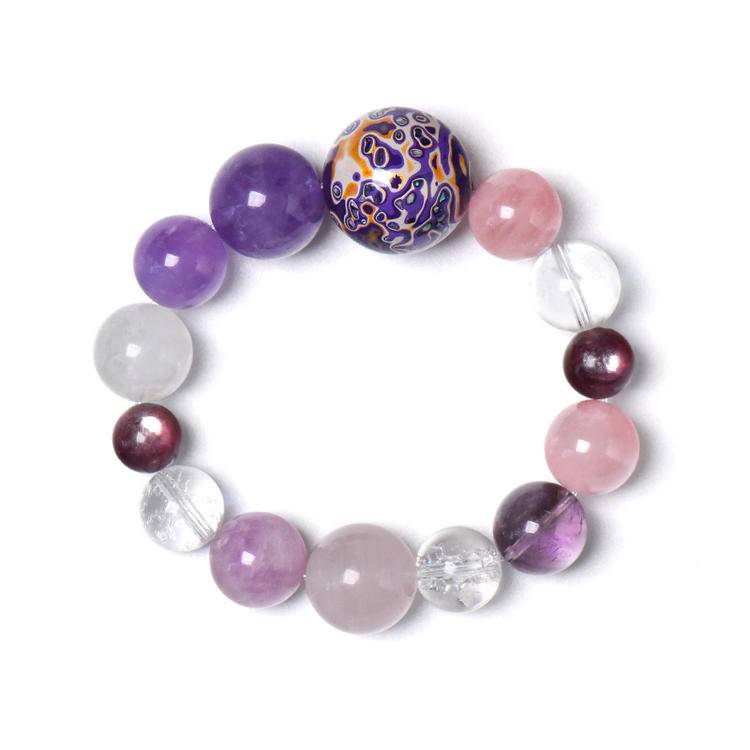 Movessira® Eternal Aura Bracelet – Rose Quartz & Amethyst Multi-Gem Harmony