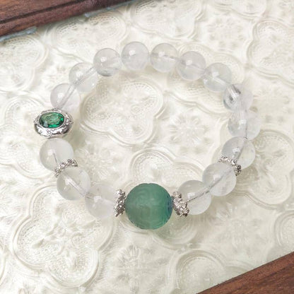 Movessira® Mystic Clarity Bracelet – Phantom Quartz & Fluorite Spiral Beads