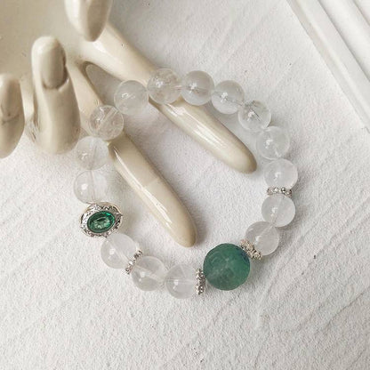 Movessira® Mystic Clarity Bracelet – Phantom Quartz & Fluorite Spiral Beads