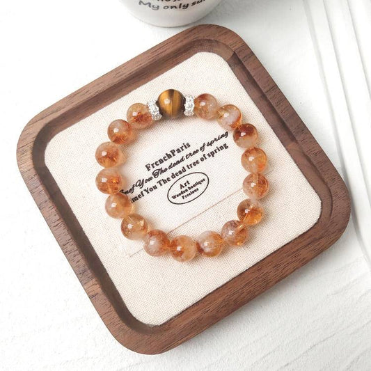 Movessira® Solar Vitality Bracelet – Citrine Tower Crystal & Golden Tiger Eye