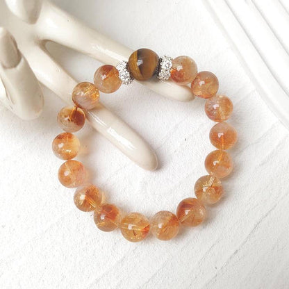 Movessira® Solar Vitality Bracelet – Citrine Tower Crystal & Golden Tiger Eye