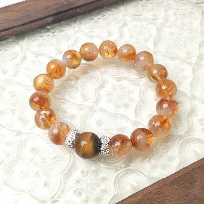 Movessira® Solar Vitality Bracelet – Citrine Tower Crystal & Golden Tiger Eye