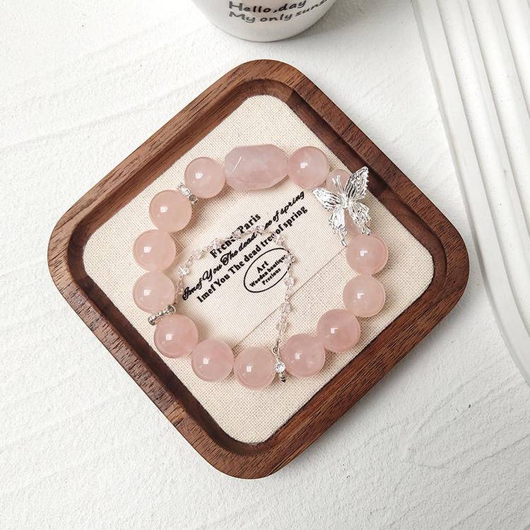 Movessira® Love Wings Bracelet – Rose Quartz & Butterfly Charm