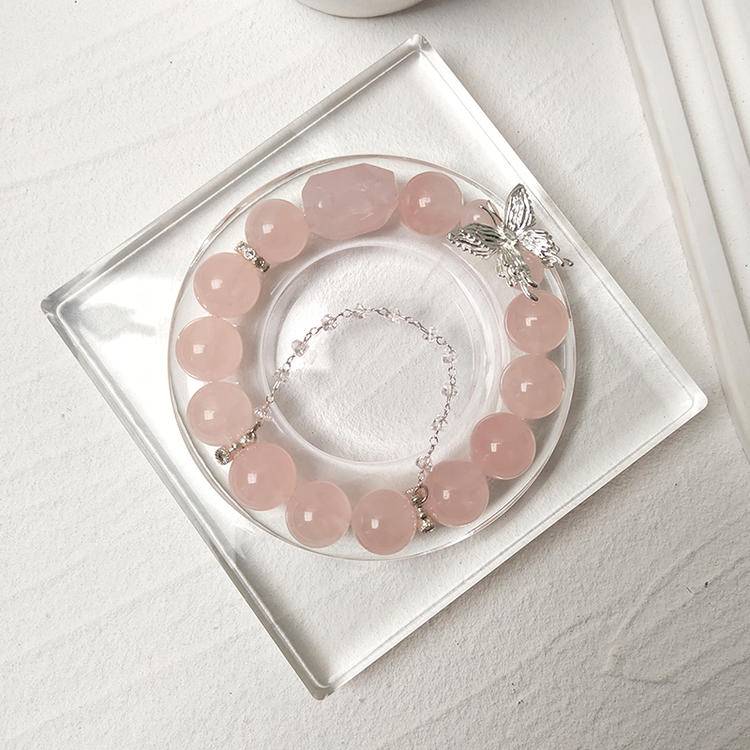 Movessira® Love Wings Bracelet – Rose Quartz & Butterfly Charm