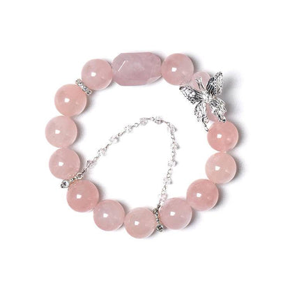Movessira® Love Wings Bracelet – Rose Quartz & Butterfly Charm