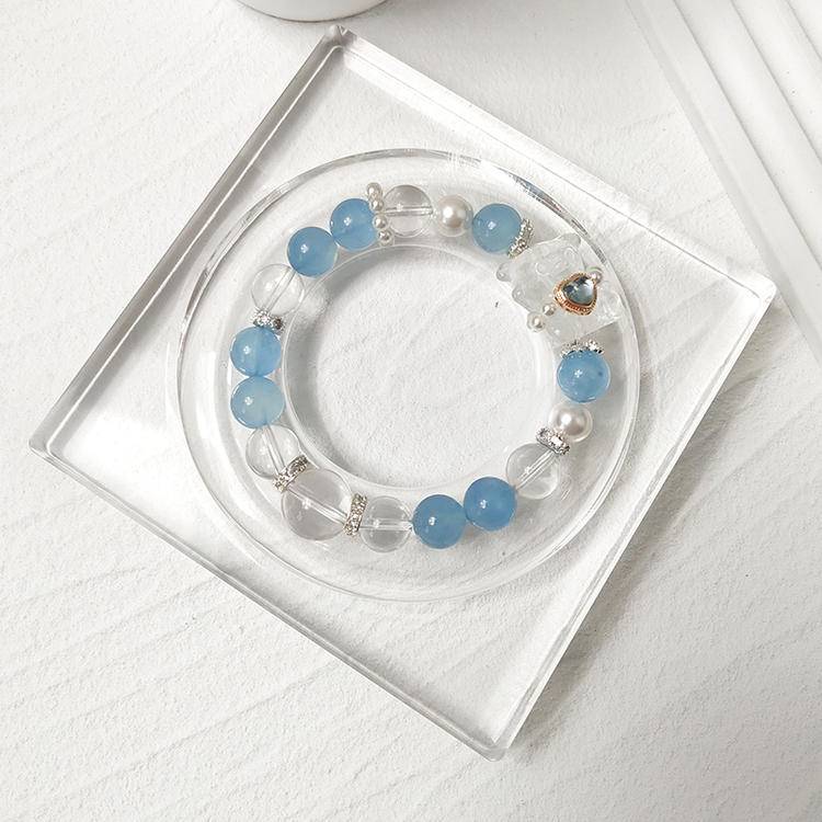 Movessira® Aquabear Bracelet – Aquamarine & Clear Quartz