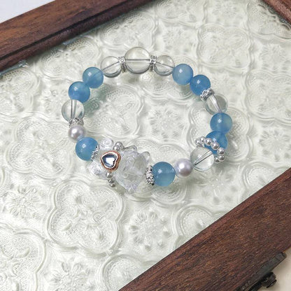 Movessira® Aquabear Bracelet – Aquamarine & Clear Quartz