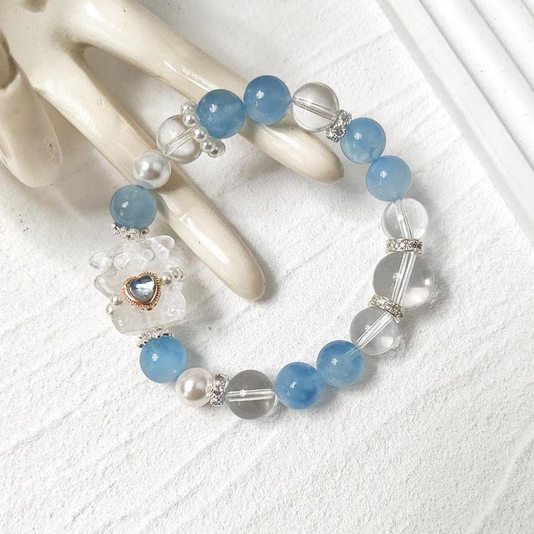 Movessira® Aquabear Bracelet – Aquamarine & Clear Quartz