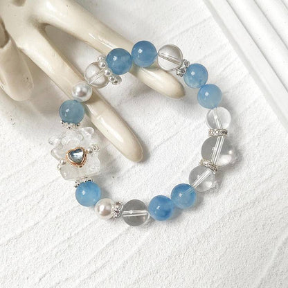 Movessira® Aquabear Bracelet – Aquamarine & Clear Quartz