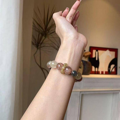 Movessira® Cosmic Guardian Bracelet – Amethyst Phantom, Rutilated Quartz & Black Golden Super Seven