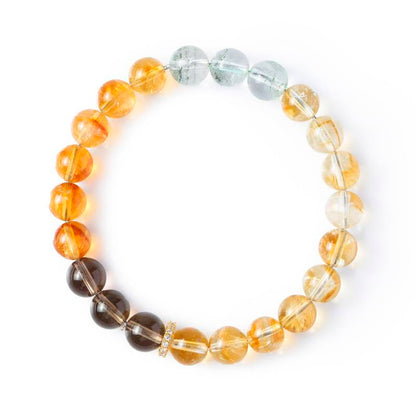 Movessira® Van Gogh Sunflower Bracelet – Citrine, Smoky Quartz & Green Phantom