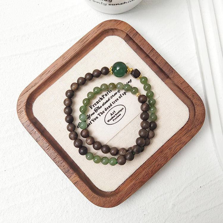Movessira® Tranquil Balance Bracelet – Jade & Agarwood Double Wrap