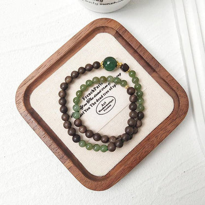 Movessira® Tranquil Balance Bracelet – Jade & Agarwood Double Wrap