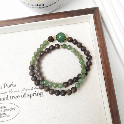Movessira® Tranquil Balance Bracelet – Jade & Agarwood Double Wrap