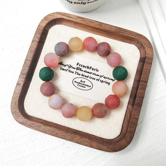 Movessira® Fortune Clover Bracelet – Carved Agate Beads