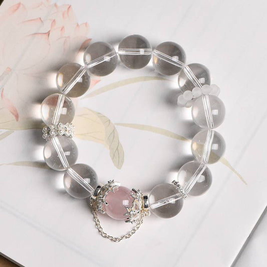 Movessira® Pure Love Bracelet – Clear Quartz & Rose Quartz