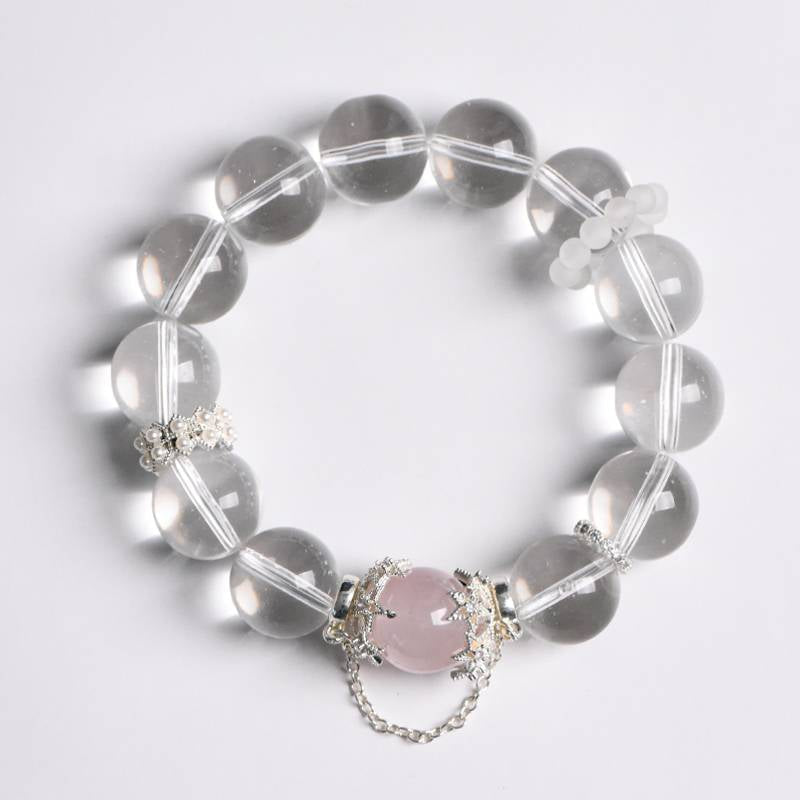 Movessira® Pure Love Bracelet – Clear Quartz & Rose Quartz