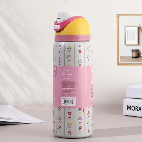 Movessira® Insulated Stainless Steel Water Bottle with Straw-32oz