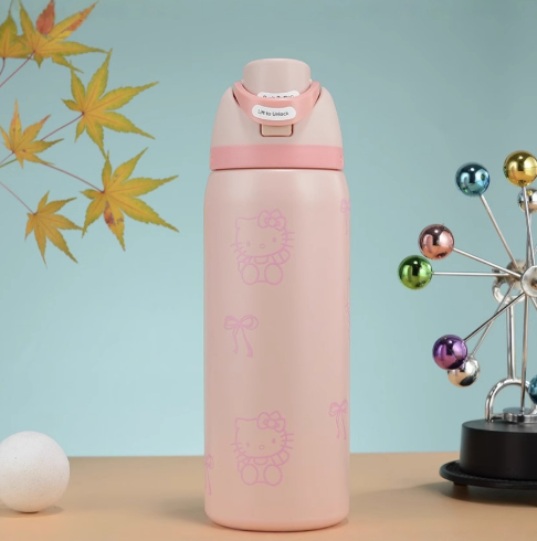 Movessira® Insulated Stainless Steel Water Bottle with Straw-32oz