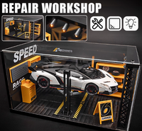 White-Repair Garage (with LED & Dustproof Cover)