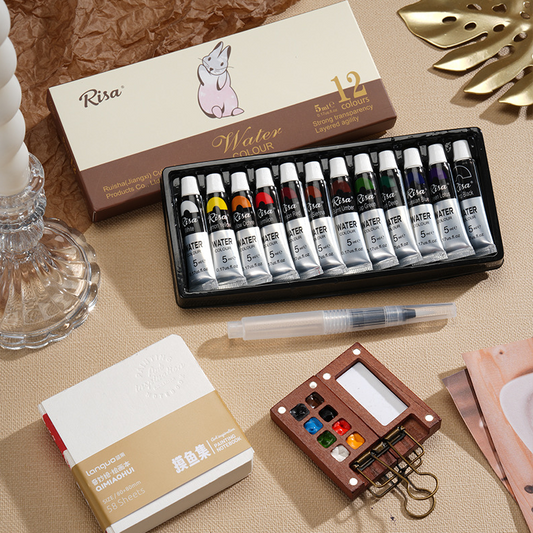 movessira™ Walnut Mini Watercolor Travel Set