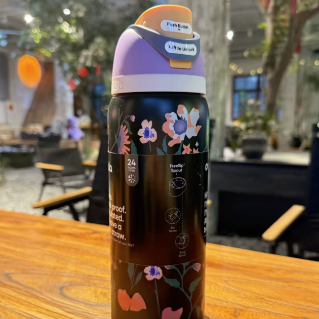 Movessira® Insulated Stainless Steel Water Bottle with Straw-32oz