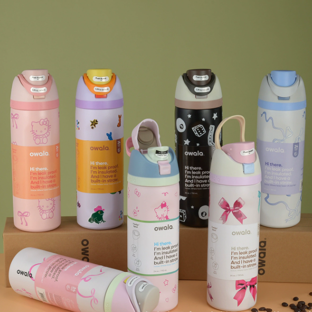 Movessira® Insulated Stainless Steel Water Bottle with Straw-32oz