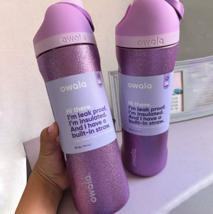 Movessira® Insulated Stainless Steel Water Bottle with Straw-32oz