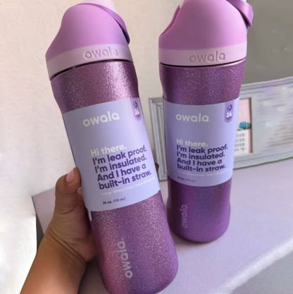 Movessira® Insulated Stainless Steel Water Bottle with Straw-32oz